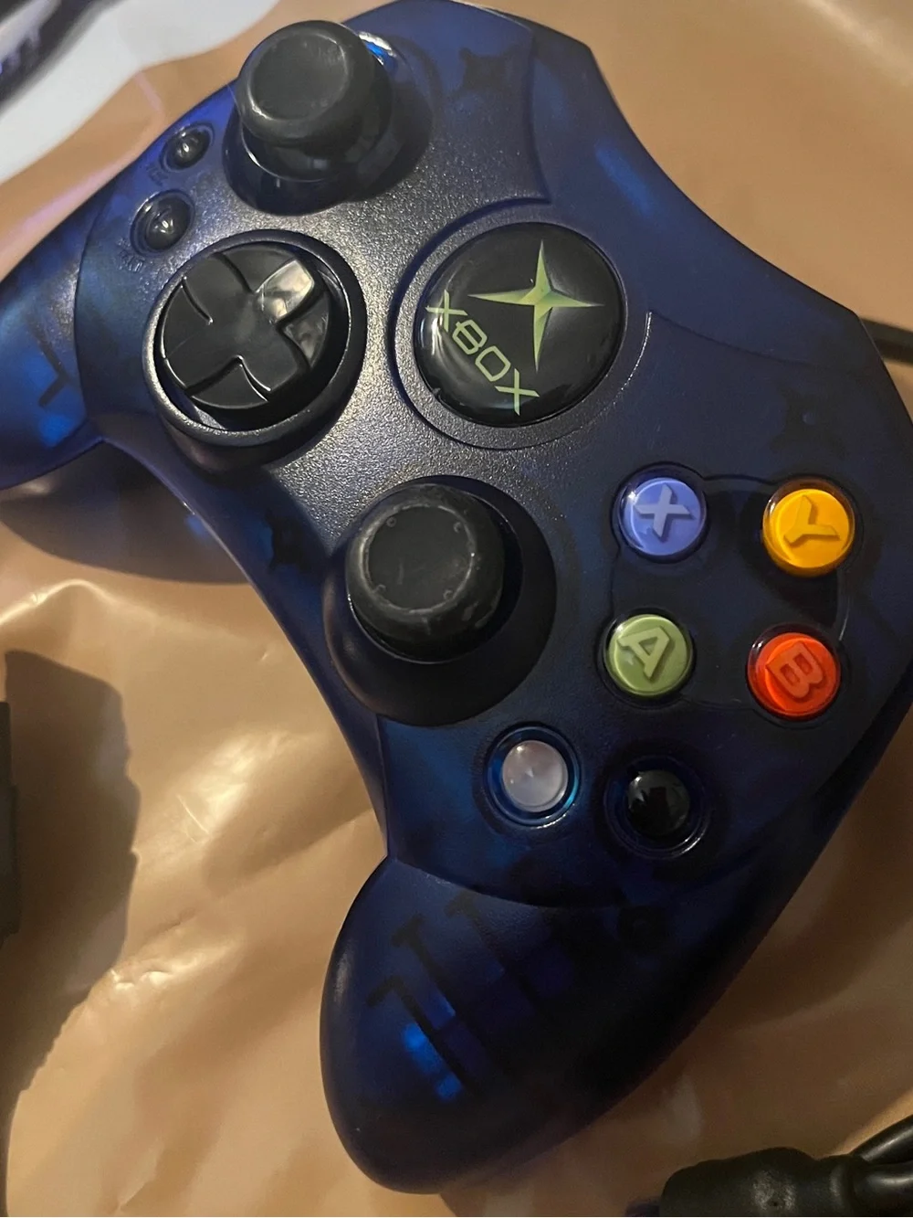Original OEM Microsoft Xbox Controller Type S Transparent Blue Wired